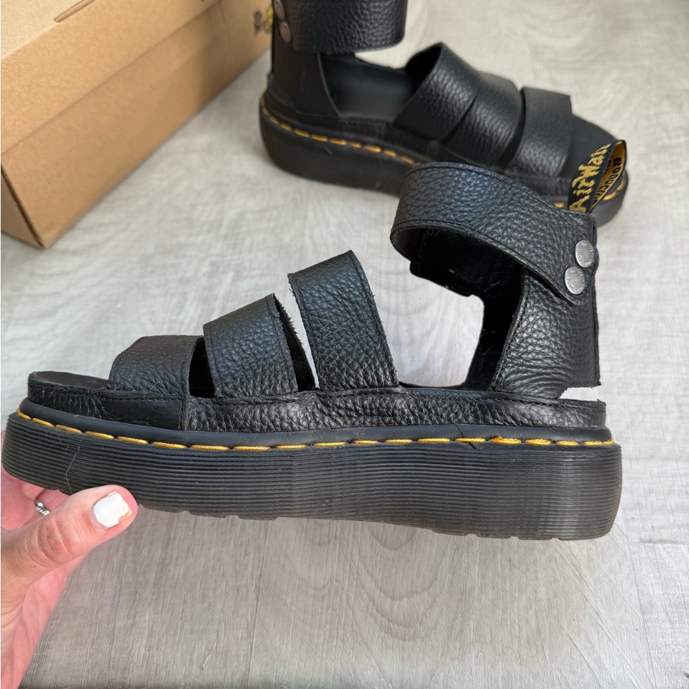 Dr. Martens Clarissa II Quad Black Leather Sandals - Picture 10 of 11
